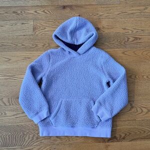 LANDS' END Kids Sherpa Fleece Hoodie in Light Purple (Size Small)